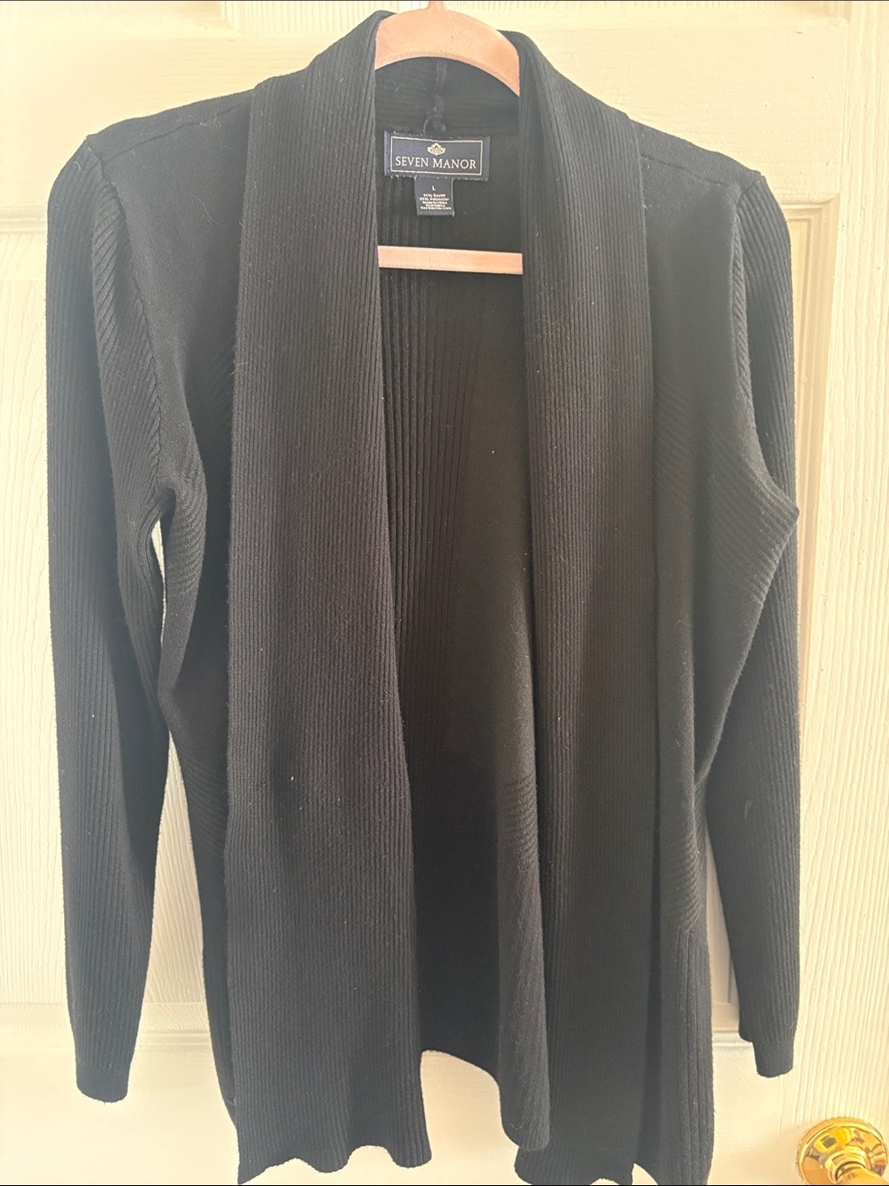 Women's Black Open-Front Cardigan Sweater